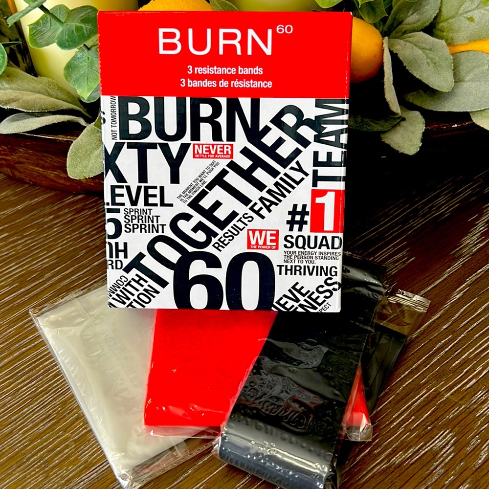NIB BURN 60 🌸 3 resistance bands
